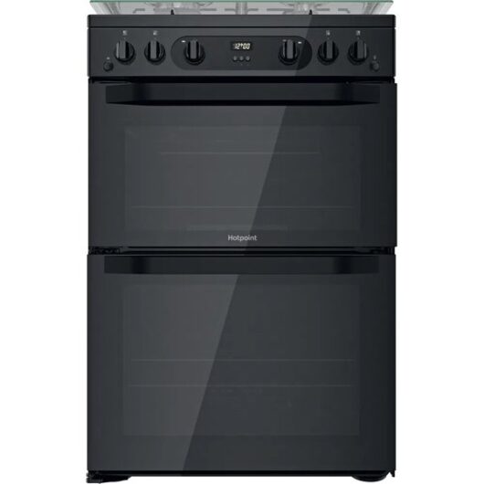 Hotpoint HDM67G0CCB UK Freestanding Gas Cooker with Double Oven Black
