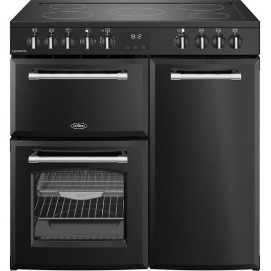 BELLING Farmhouse 90E Electric Ceramic Range Cooker - Black