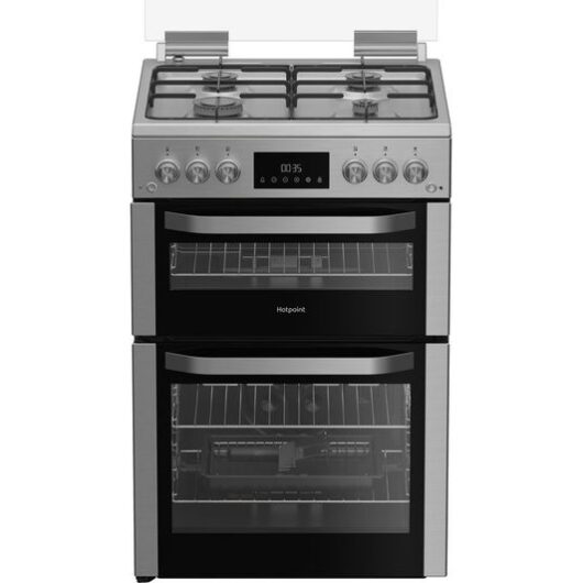 HOTPOINT HDG6GDCX 60 cm Gas Cooker - Stainless Steel